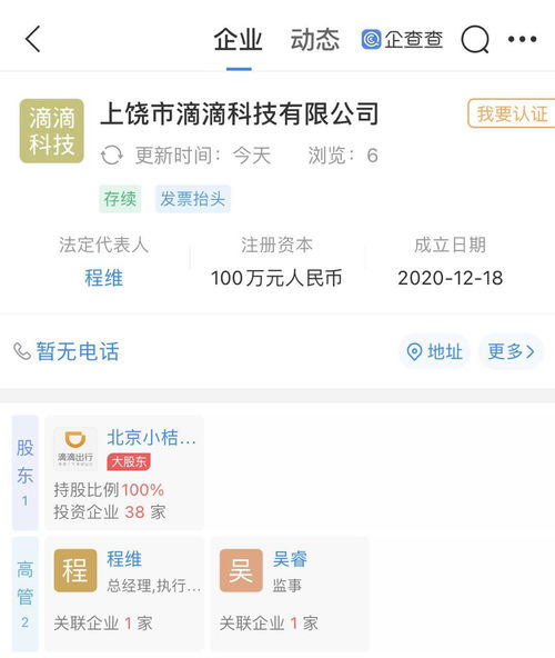 滴滴關(guān)聯(lián)企業(yè)成立新公司，軟件外包服務(wù)助力業(yè)務(wù)多元化